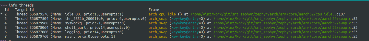 GDB with Zephyr support